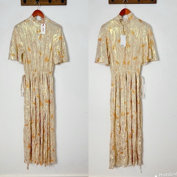 Zadig & Voltaire Roze Floral Lamé Dress - Picture 3 of 11